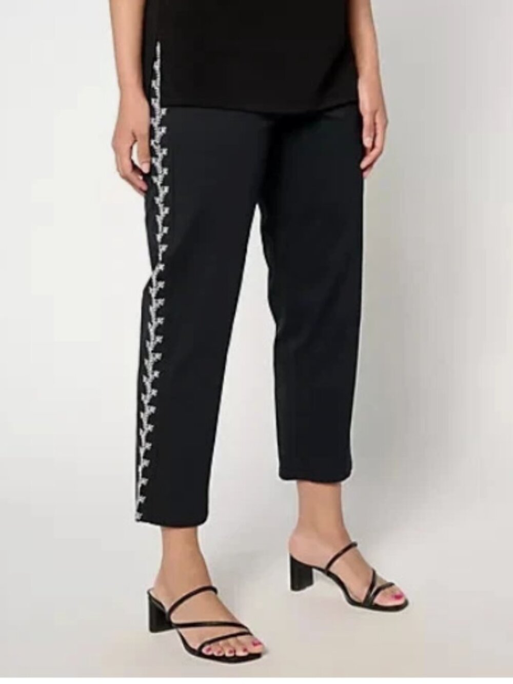BEAUTIFUL by Lawrence Zarian Stretch Twill Pant Embroidery-Black-XL-NEW-A644439